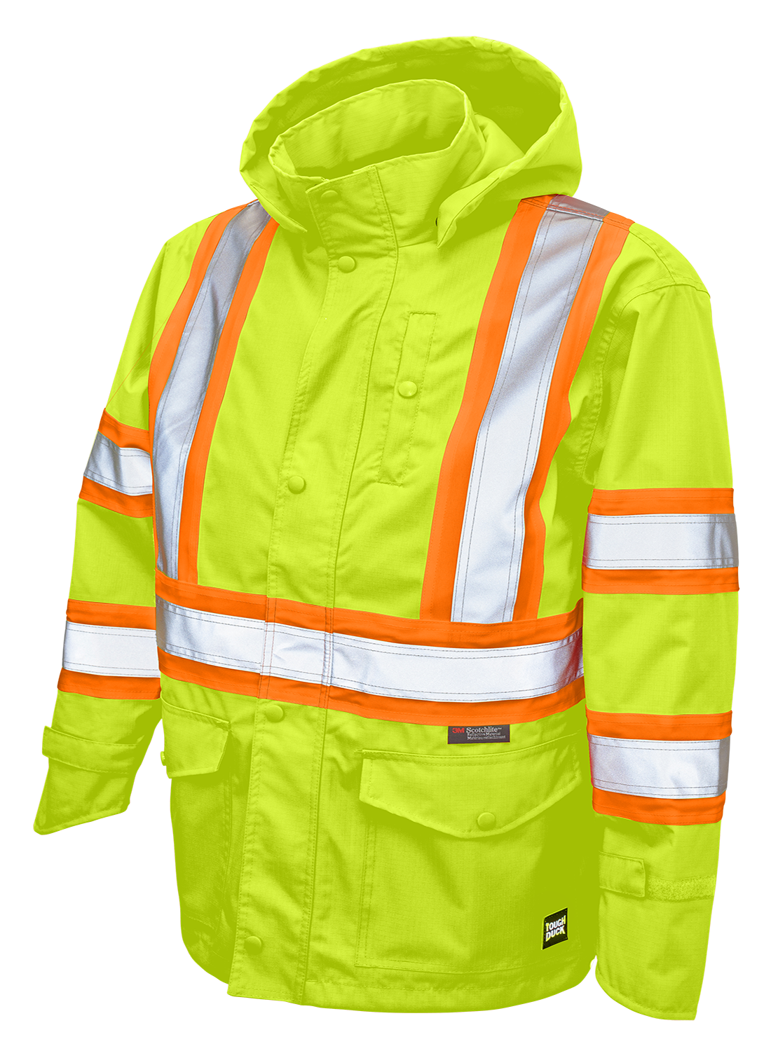 Premium Ripstop Safety Rain Jacket by Tough Duck - Style SJ35