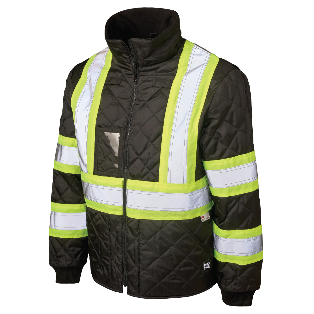 Quilted Safety Trucker Jacket by Tough Duck - Style SJ48