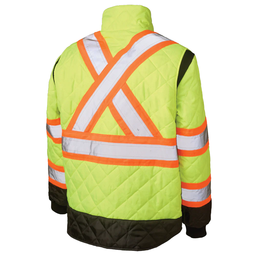 Quilted Safety Trucker Jacket by Tough Duck - Style SJ48