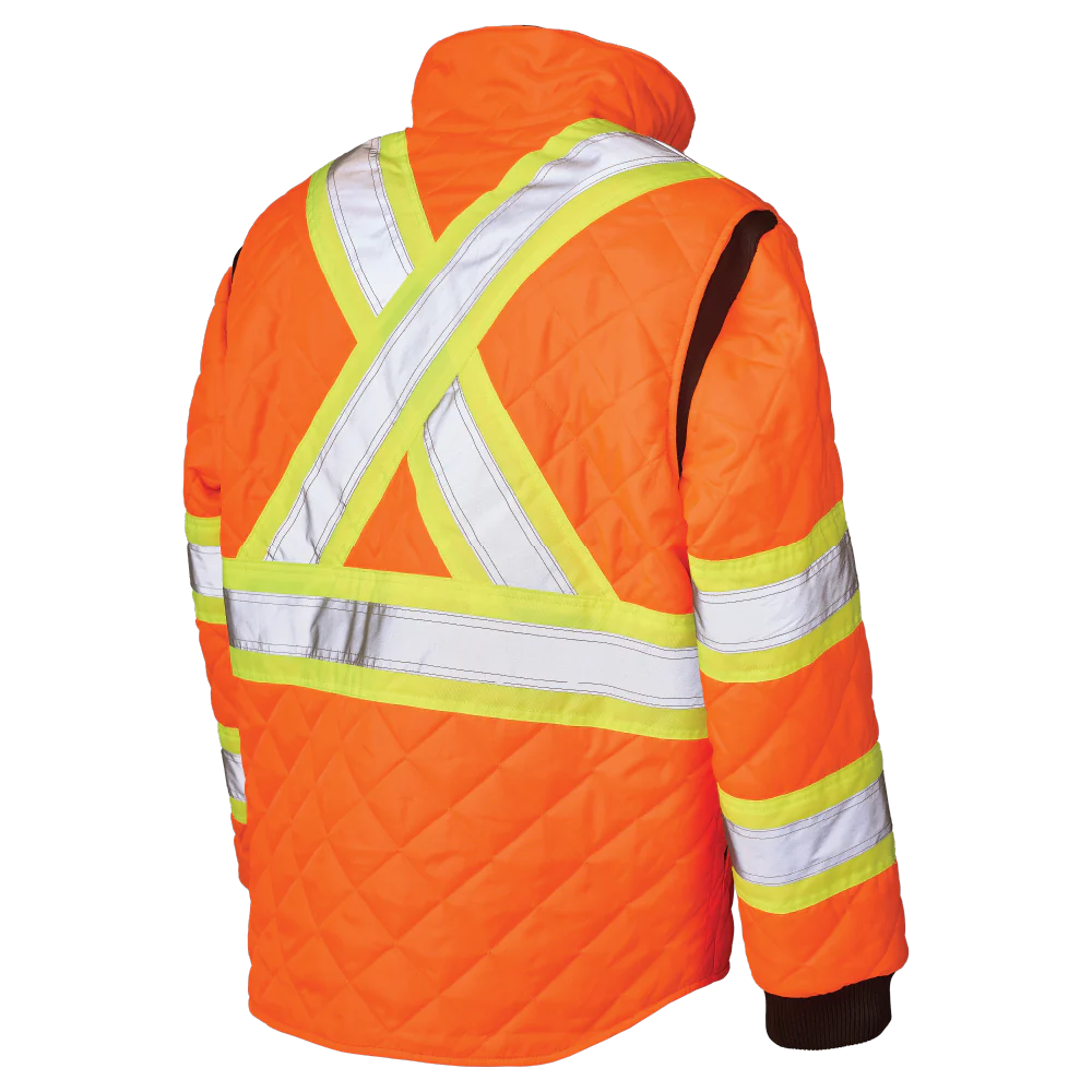 Quilted Safety Trucker Jacket by Tough Duck - Style SJ48