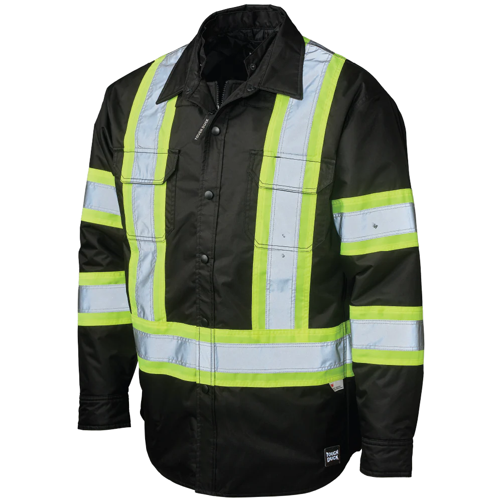 Quilt Lined Hooded Safety Jack-Shirt by Tough Duck - Style SJ51