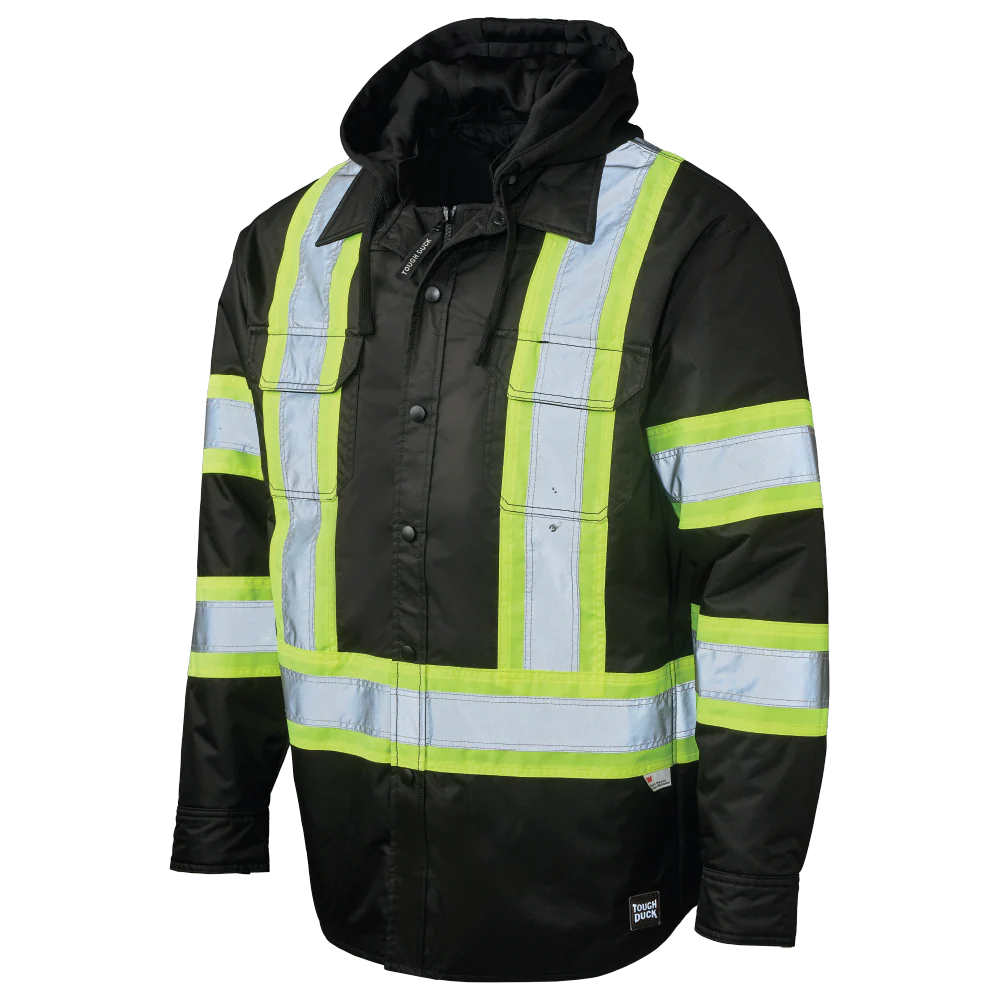 Quilt Lined Hooded Safety Jack-Shirt by Tough Duck - Style SJ51