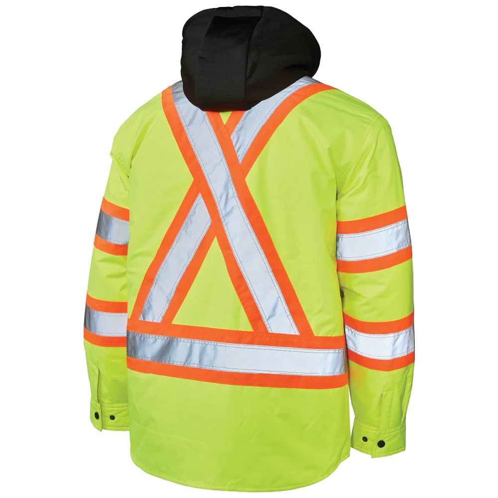 Quilt Lined Hooded Safety Jack-Shirt by Tough Duck - Style SJ51