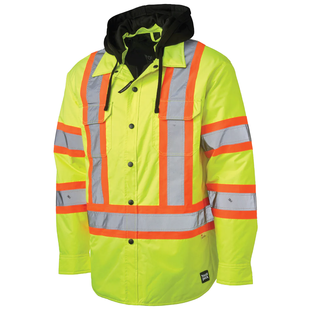 Quilt Lined Hooded Safety Jack-Shirt by Tough Duck - Style SJ51