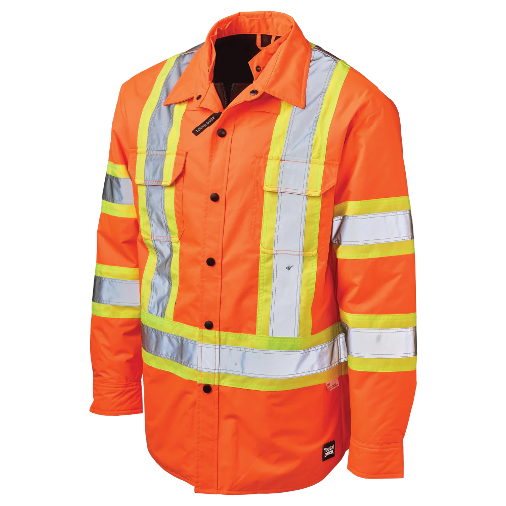 Quilt Lined Hooded Safety Jack-Shirt by Tough Duck - Style SJ51