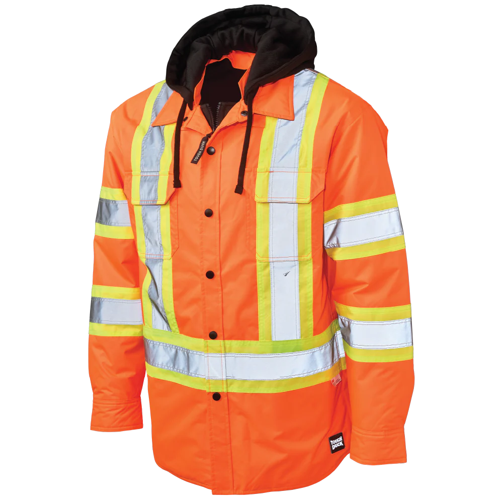 Quilt Lined Hooded Safety Jack-Shirt by Tough Duck - Style SJ51