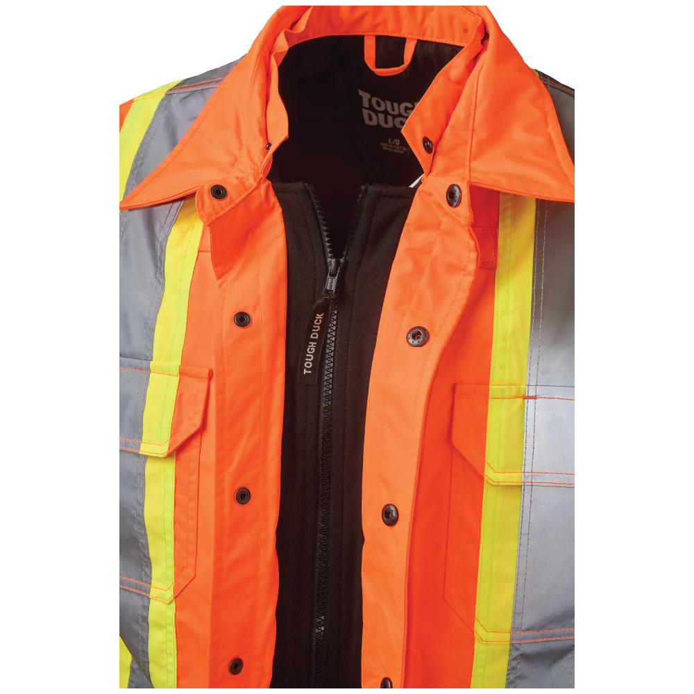 Quilt Lined Hooded Safety Jack-Shirt by Tough Duck - Style SJ51