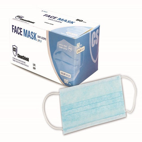 3-Ply Ear-Loop Masks - Blue