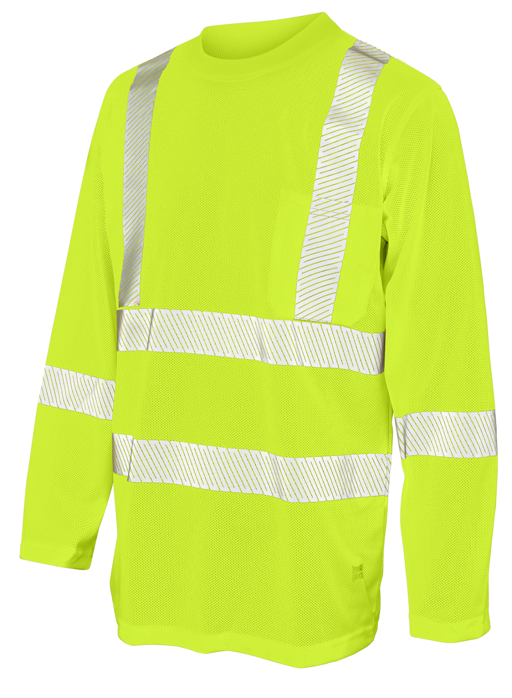 Hi-Vis Micro Mesh Long Sleeve Safety T-Shirt with Pocket By Tough Duck - Style ST081