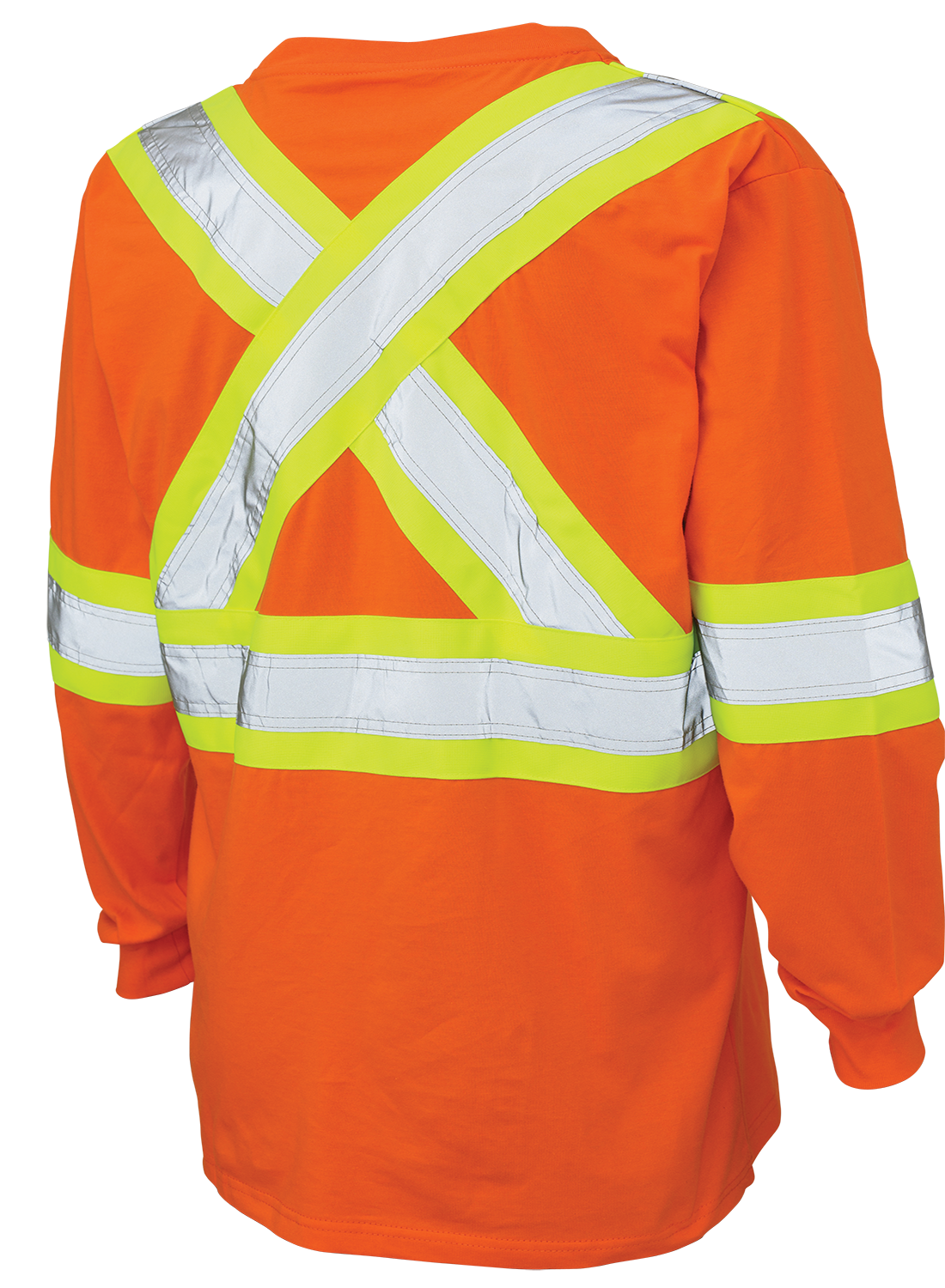 Hi-Vis 100 % Cotton Jersey Long Sleeve Safety T-Shirt By Tough Duck - Style ST21
