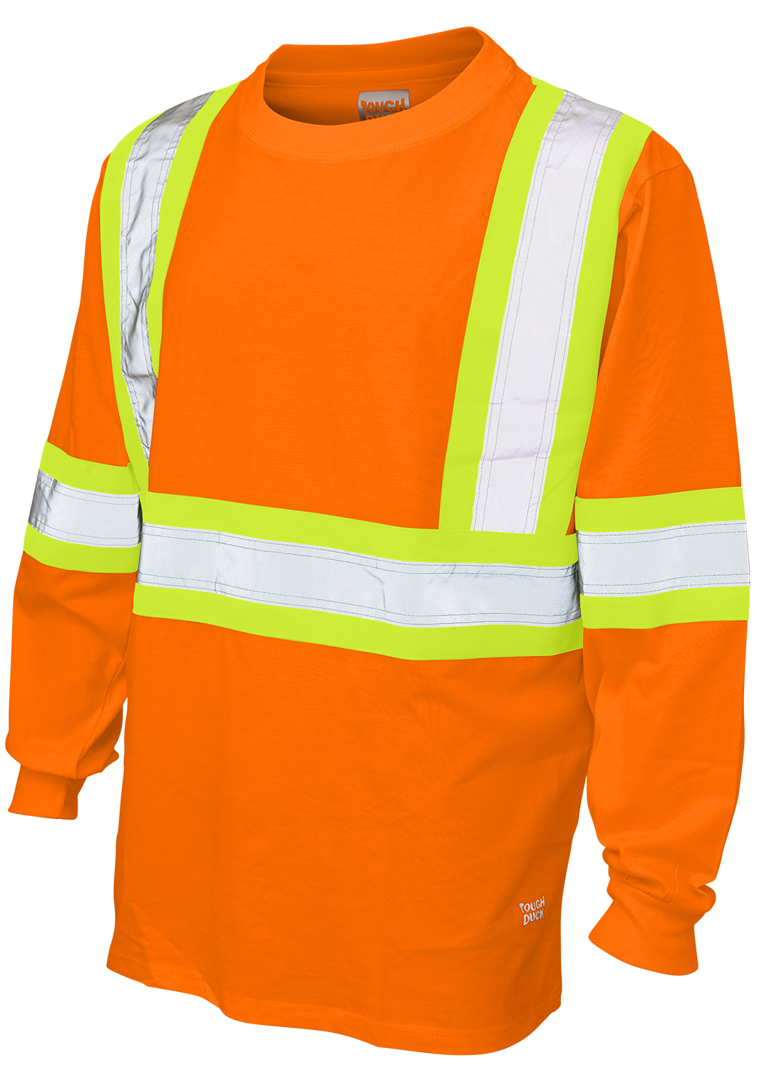 Hi-Vis 100 % Cotton Jersey Long Sleeve Safety T-Shirt By Tough Duck - Style ST21