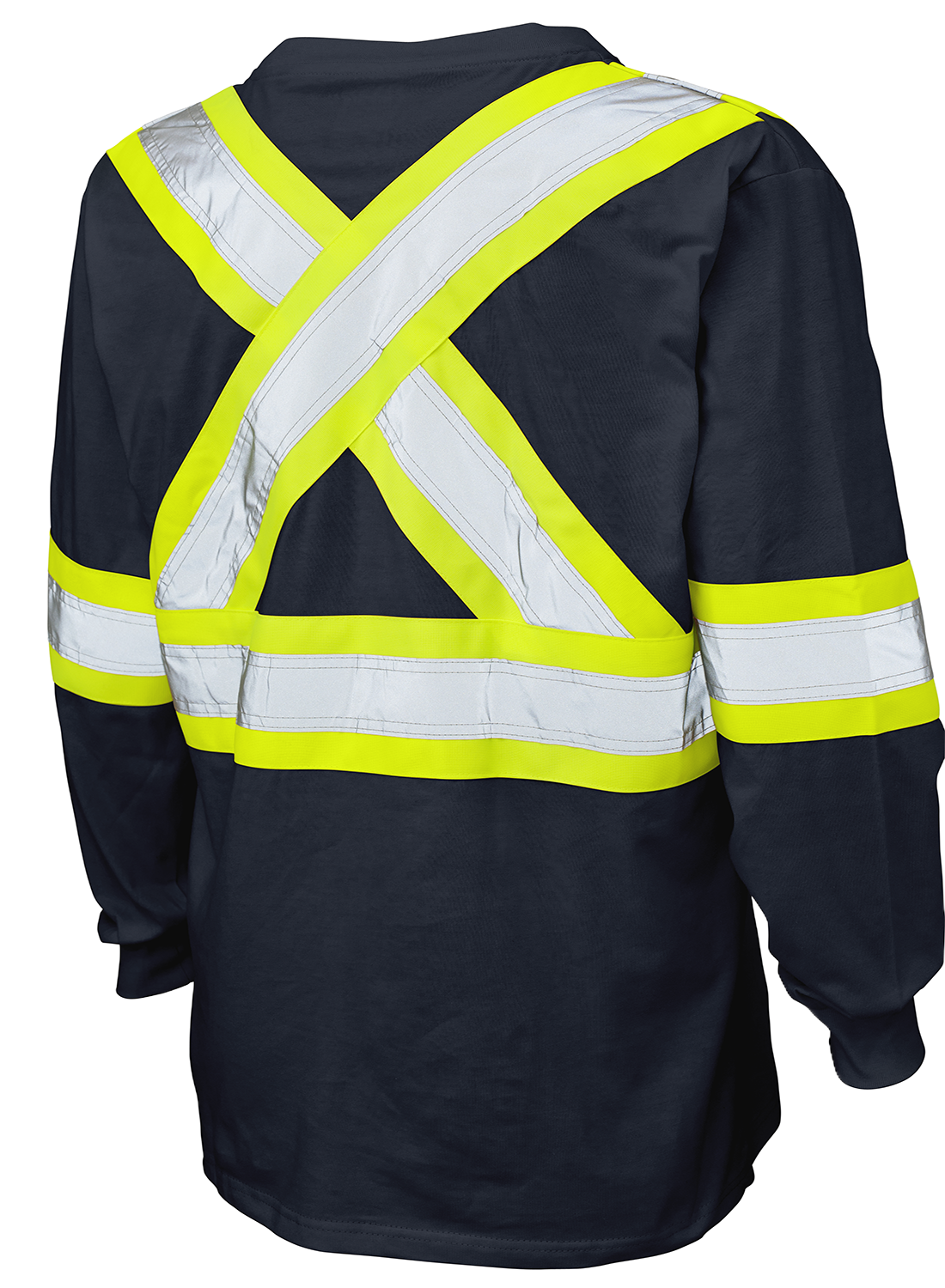 Hi-Vis 100 % Cotton Jersey Long Sleeve Safety T-Shirt By Tough Duck - Style ST21
