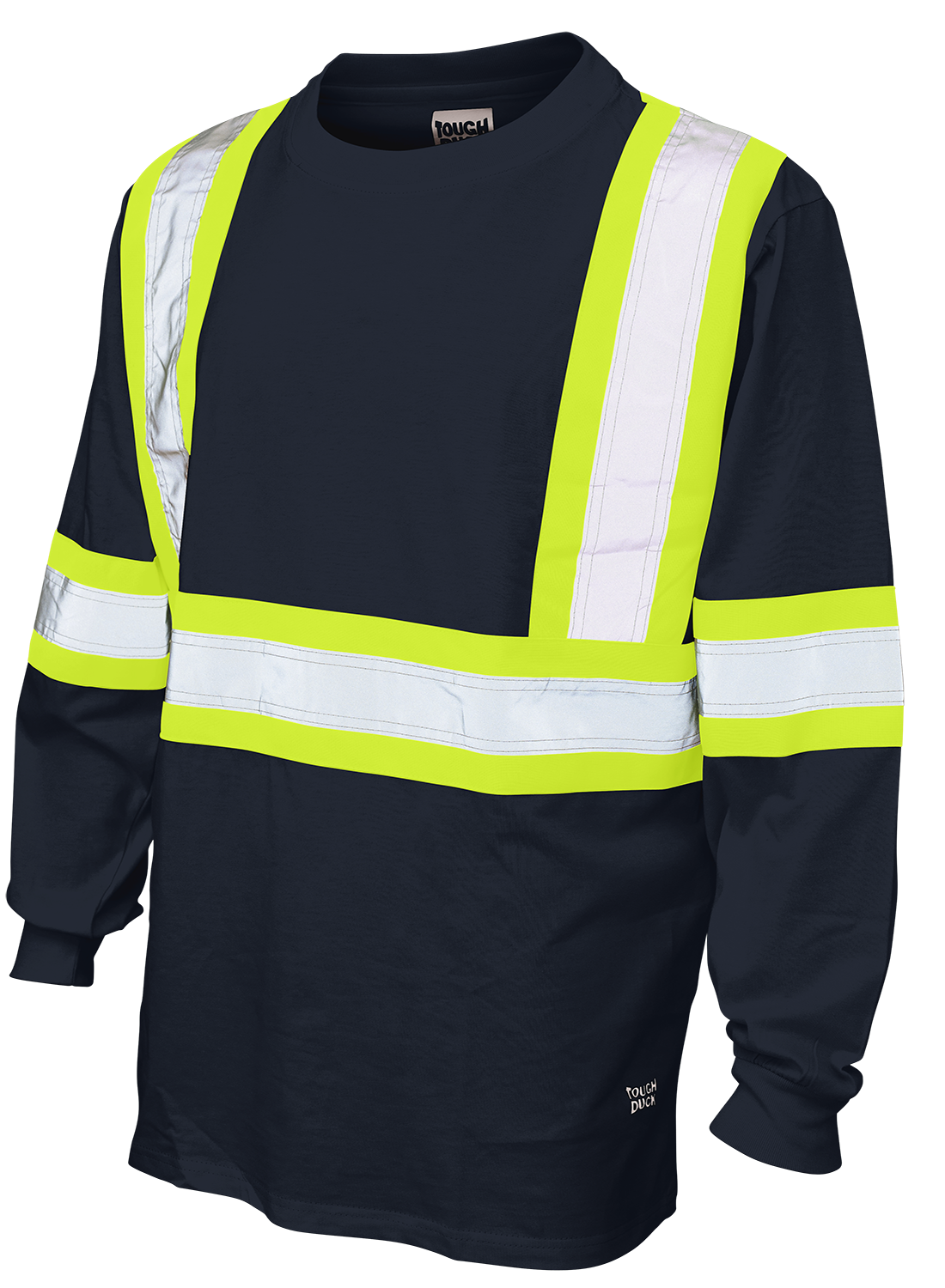 Hi-Vis 100 % Cotton Jersey Long Sleeve Safety T-Shirt By Tough Duck - Style ST21