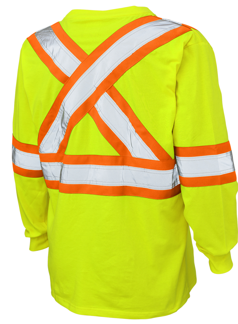 Hi-Vis 100 % Cotton Jersey Long Sleeve Safety T-Shirt By Tough Duck - Style ST21
