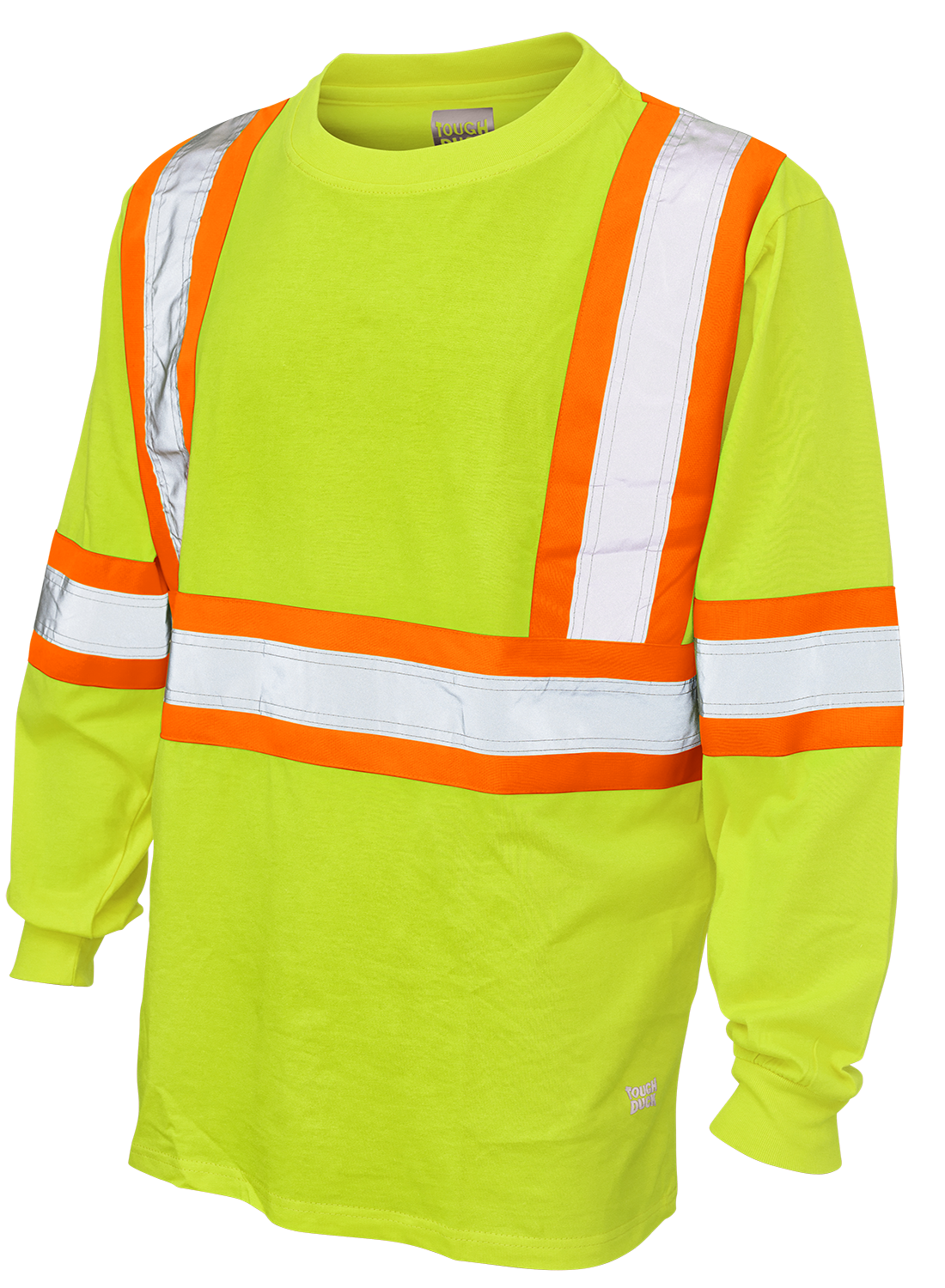 Hi-Vis 100 % Cotton Jersey Long Sleeve Safety T-Shirt By Tough Duck - Style ST21