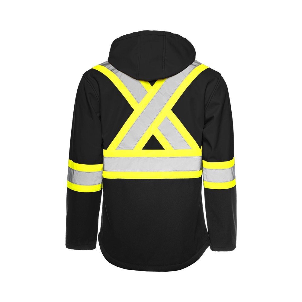 Hi-Vis Soft Shell Jacket w/Detachable Hood by Ground Force - Style TJ2