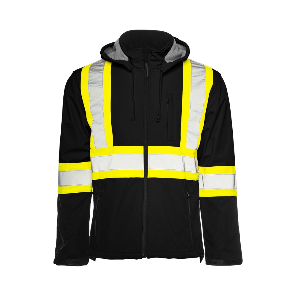 Hi-Vis Soft Shell Jacket w/Detachable Hood by Ground Force - Style TJ2