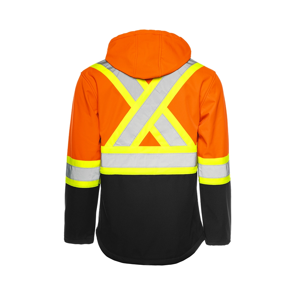 Hi-Vis Soft Shell Jacket w/Detachable Hood by Ground Force - Style TJ2