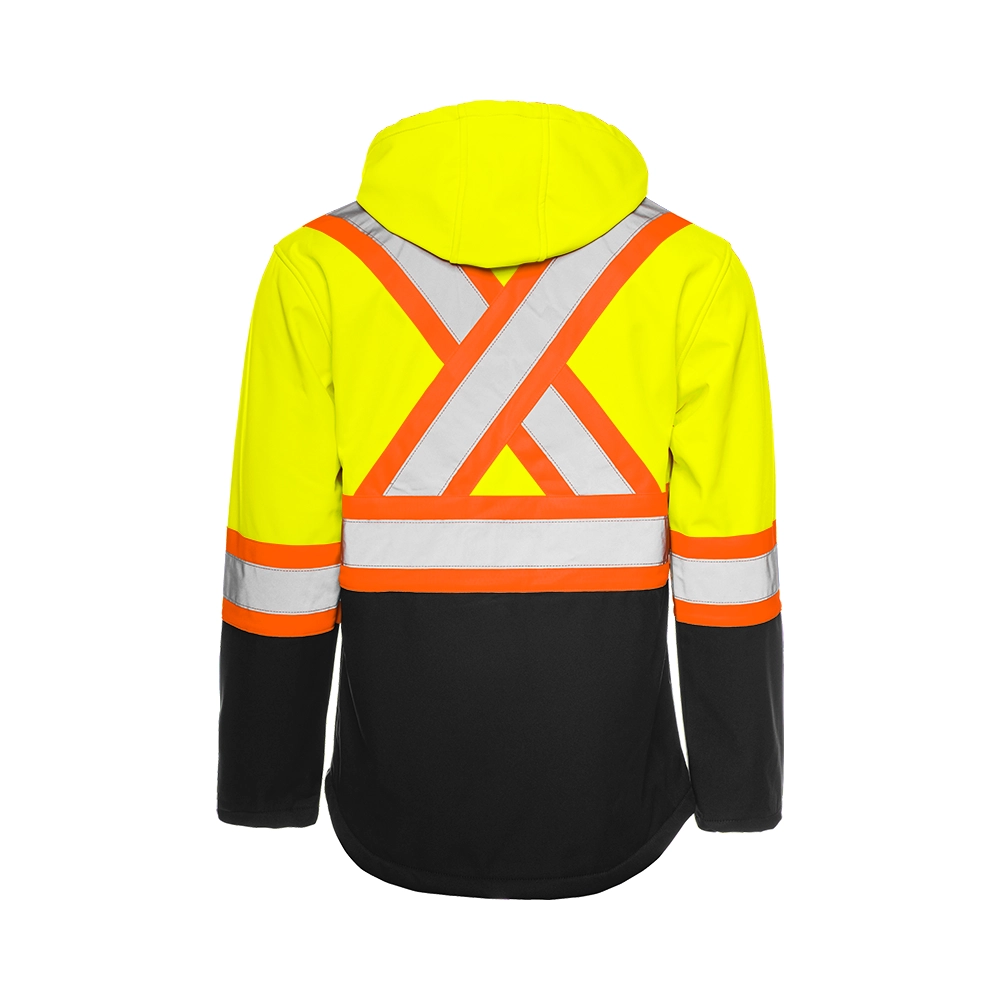 Hi-Vis Soft Shell Jacket w/Detachable Hood by Ground Force - Style TJ2