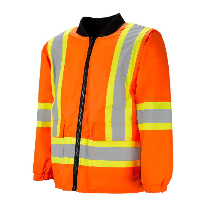 Hi-Vis 6-In-1 Winter Traffic Jacket by Ground Force - Style TJ6