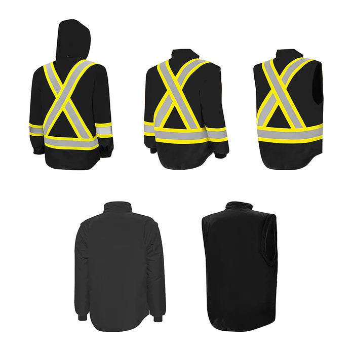 Hi-Vis 6-In-1 Winter Traffic Parka by Ground Force- Style TP6