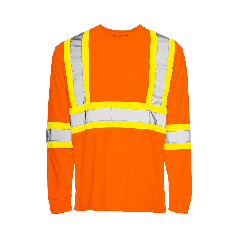 Hi-Vis Long Sleeve Polyester T-Shirt by Ground Force - Style TT2