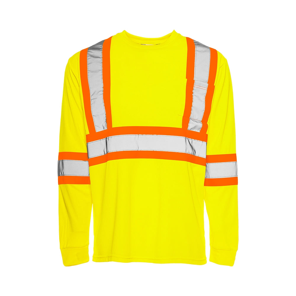 Hi-Vis Long Sleeve Polyester T-Shirt by Ground Force - Style TT2