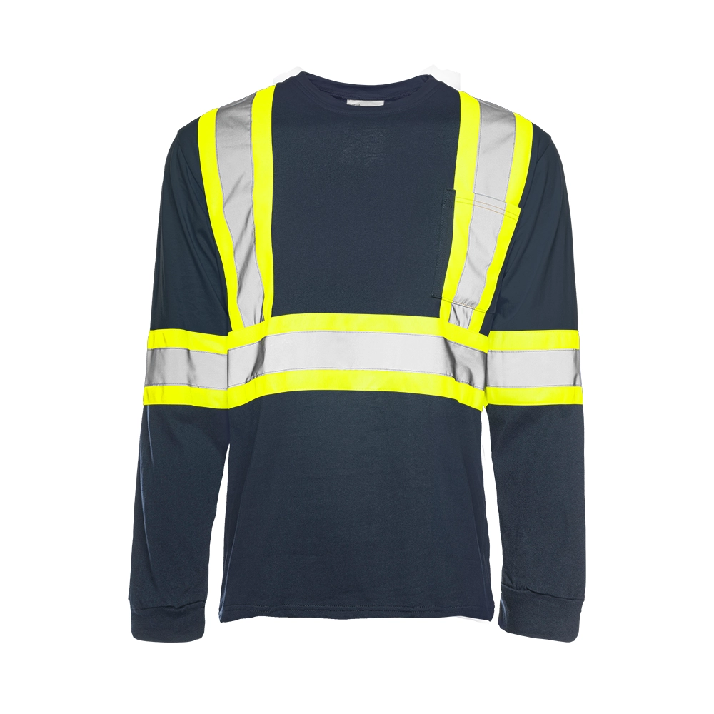 Hi-Vis 100% Cotton Long Sleeve T-Shirt by Ground Force - Style TT4