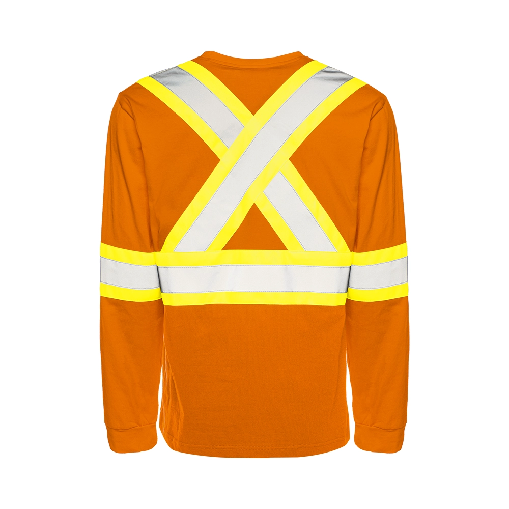 Hi-Vis 100% Cotton Long Sleeve T-Shirt by Ground Force - Style TT4