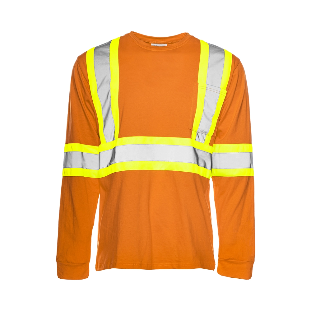 Hi-Vis 100% Cotton Long Sleeve T-Shirt by Ground Force - Style TT4