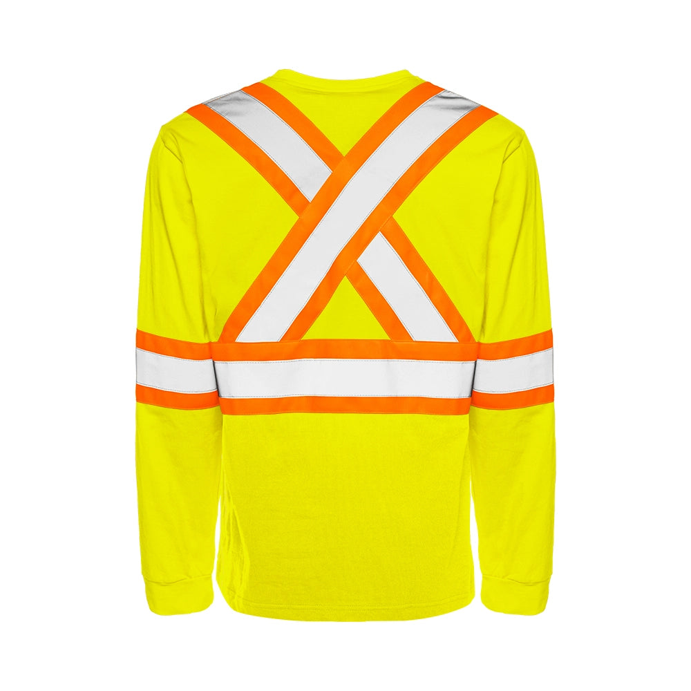 Hi-Vis 100% Cotton Long Sleeve T-Shirt by Ground Force - Style TT4