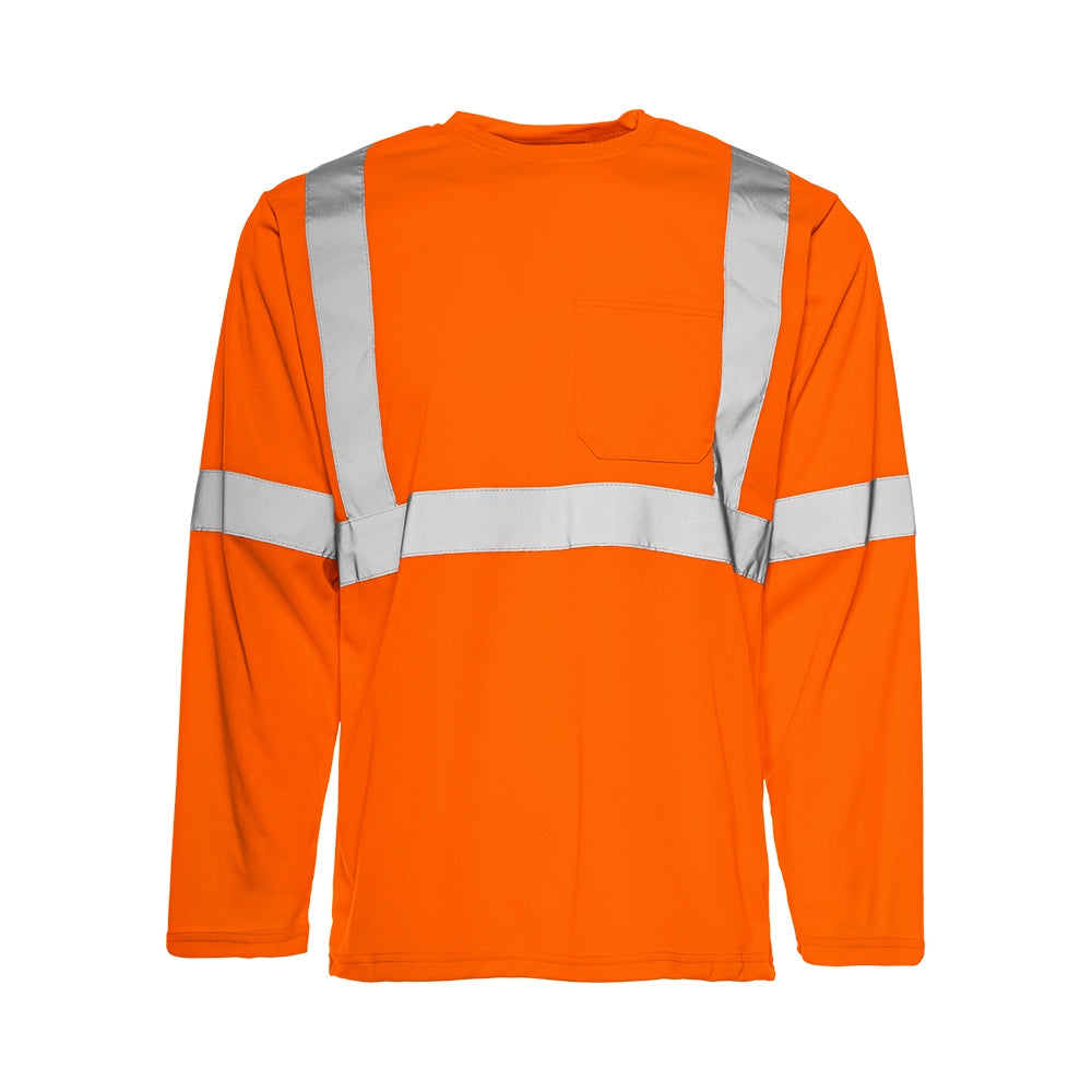 Hi-Vis Long Sleeve Polyester T-Shirt by Ground Force - Style TT6