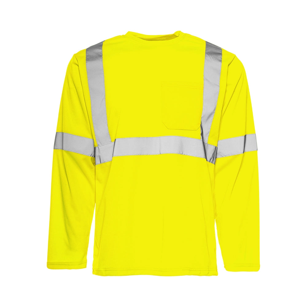 Hi-Vis Long Sleeve Polyester T-Shirt by Ground Force - Style TT6