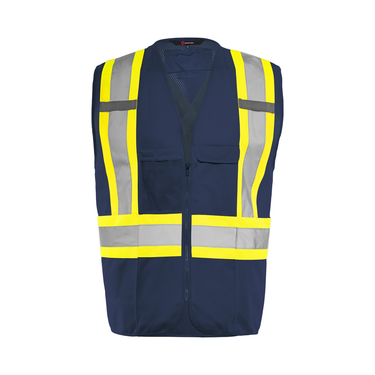 Hi-Vis Traffic Vest with Zipper by Ground Force - Style TV10