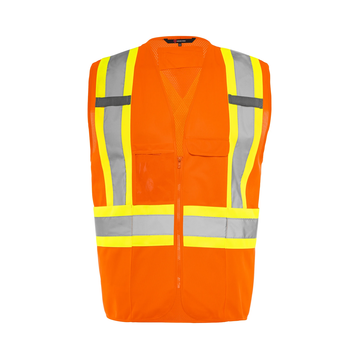 Hi-Vis Traffic Vest with Zipper by Ground Force - Style TV10