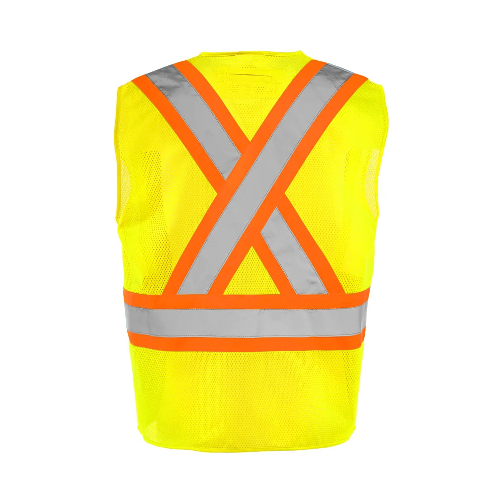 Hi-Vis Traffic Vest with Zipper by Ground Force - Style TV10