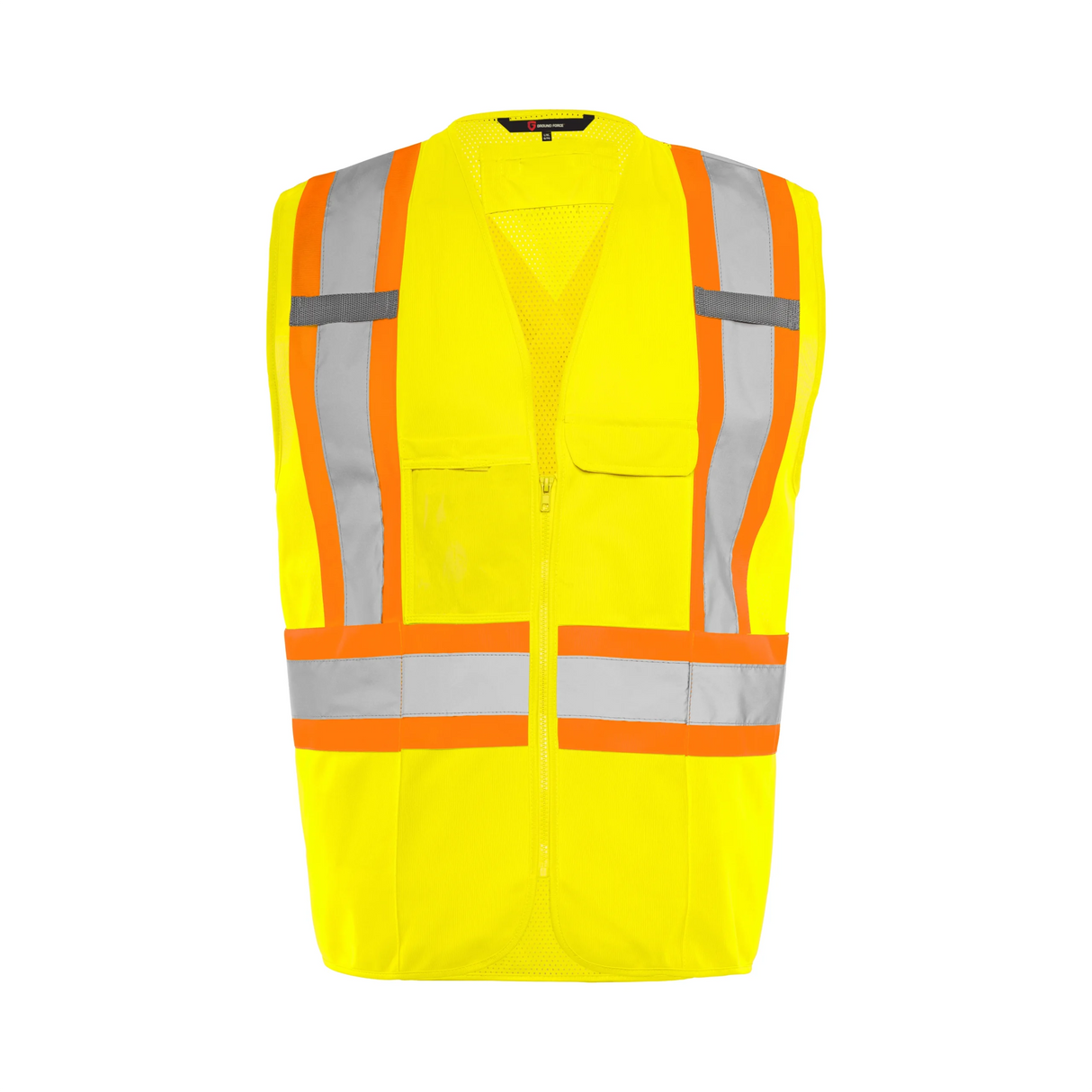 Hi-Vis Traffic Vest with Zipper by Ground Force - Style TV10