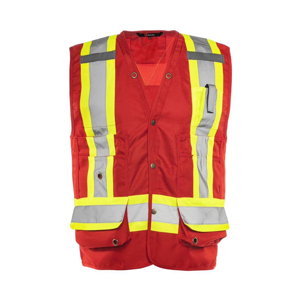 Hi-Vis Deluxe Surveyor's Vest by Ground Force - Style TV20