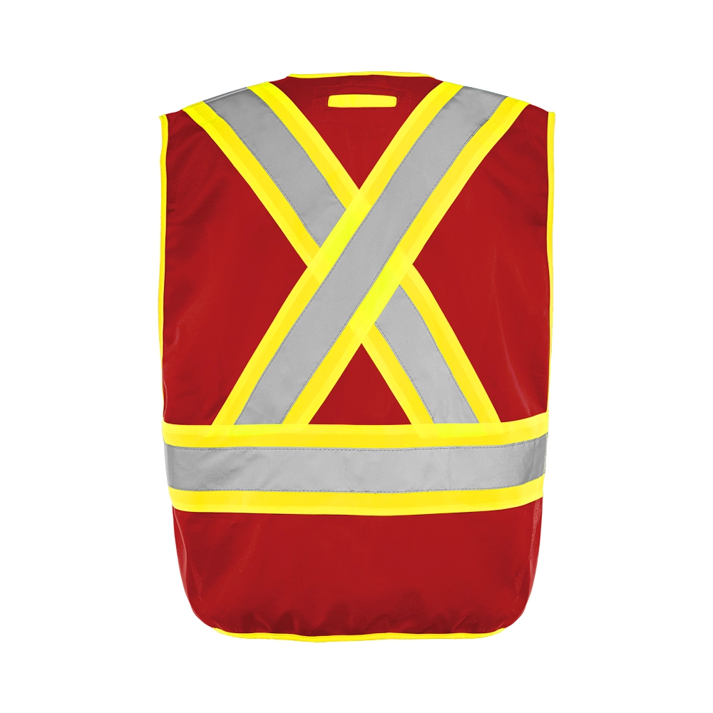 Hi-Vis Universal 5 Pt. Tear-Away Solid Traffic Vest by Ground Force - Style TV2