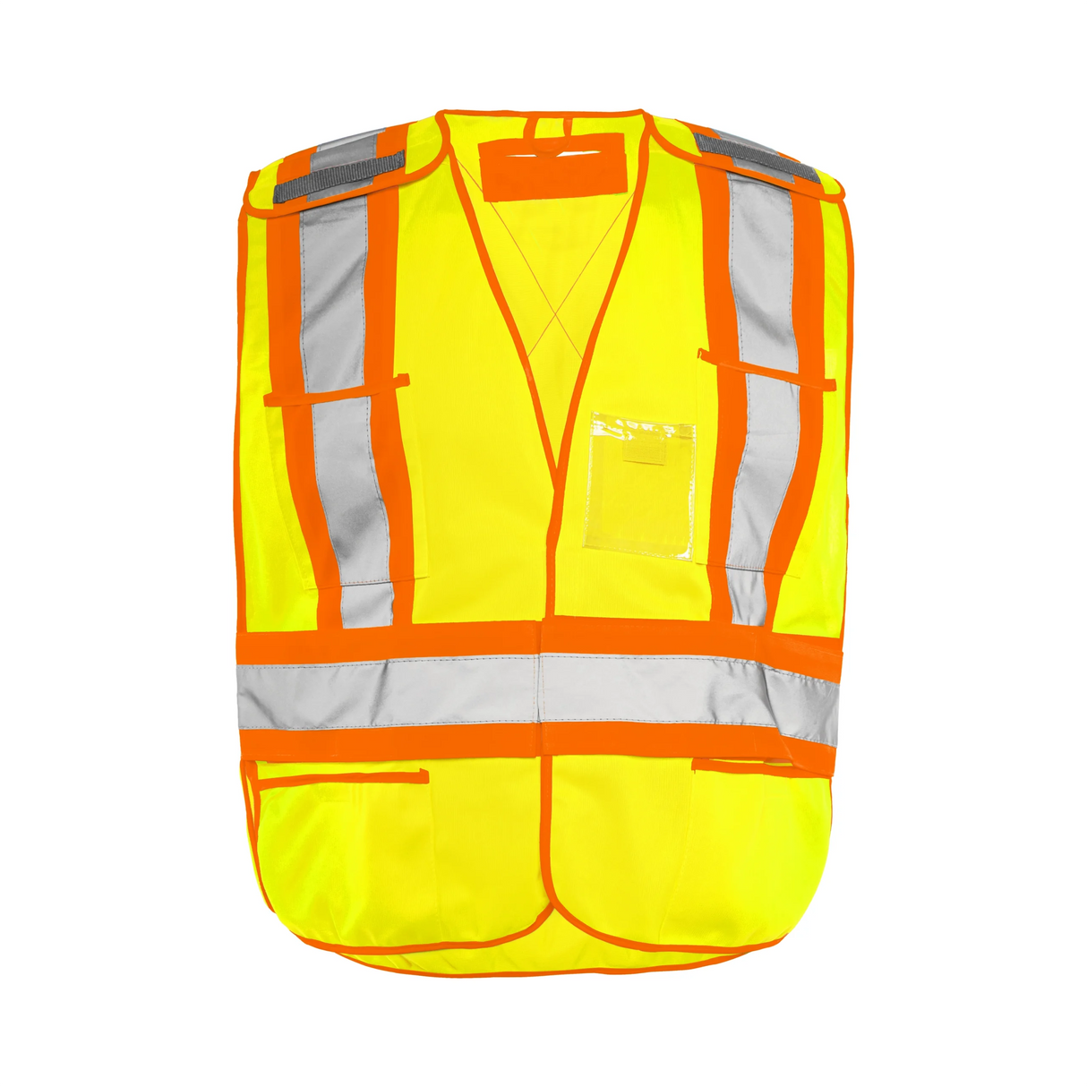 Hi-Vis Universal 5 Pt. Tear-Away Solid Traffic Vest by Ground Force - Style TV2