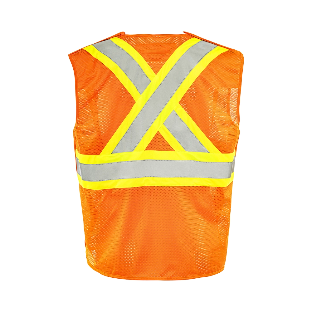 Orange Hi-Vis 5 Pt. Tear-Away FR Traffic Vest By Ground Force - Style TV51
