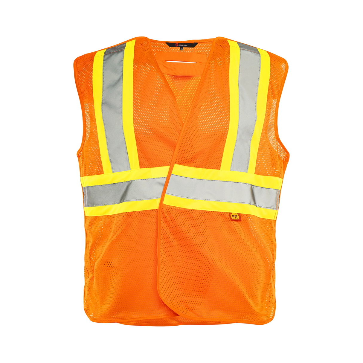 Orange Hi-Vis 5 Pt. Tear-Away FR Traffic Vest By Ground Force - Style TV51
