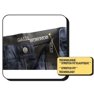 Lined Workwear Stretch Pant by GATTS Workwear - Style 777EXD