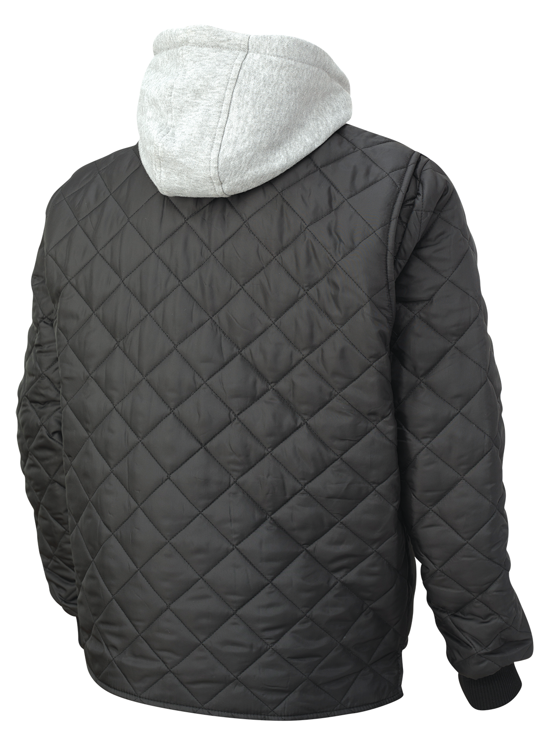 Black Quilted Hooded Freezer Jacket by Tough Duck - Style WJ26