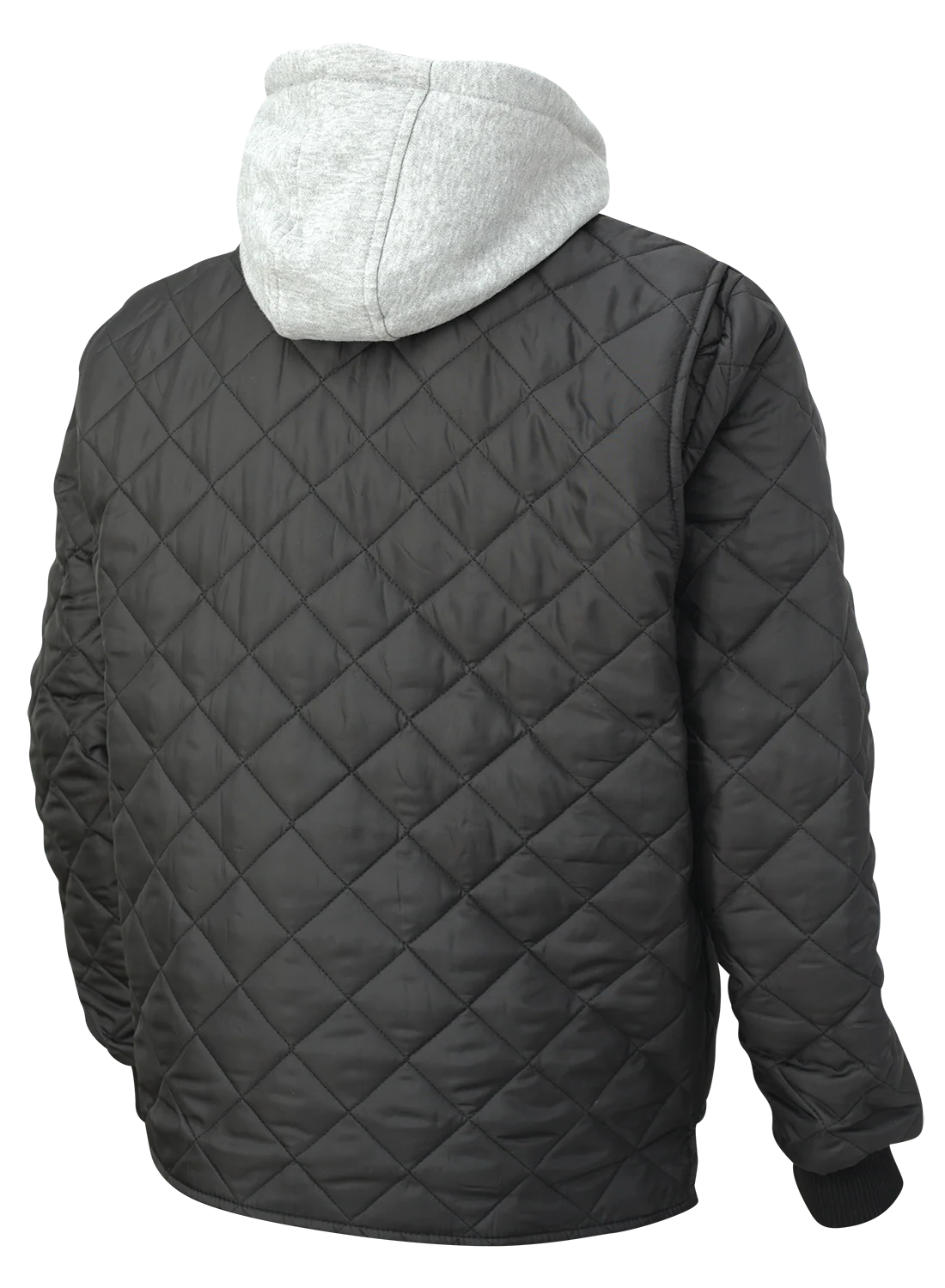 Black Quilted Hooded Freezer Jacket by Tough Duck - Style WJ26