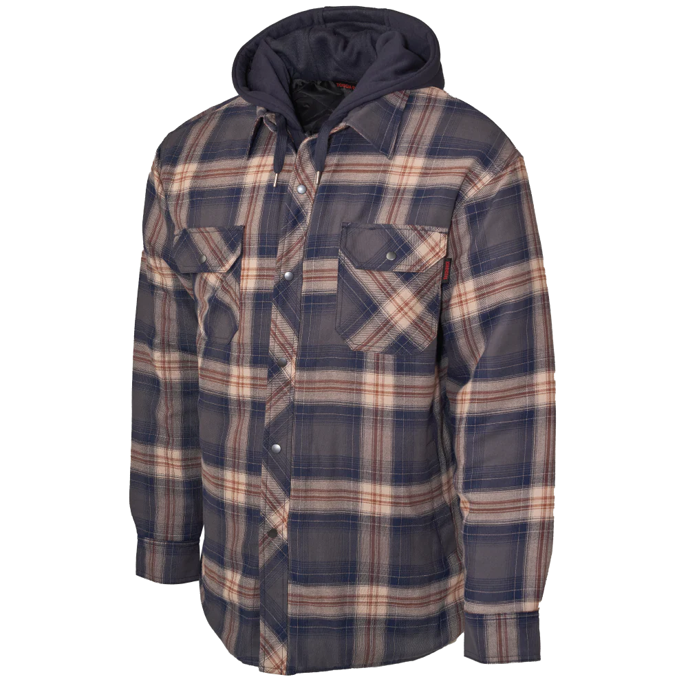 Quilt Lined Hooded Flannel Jac-Shirt by Tough Duck - Style WS06