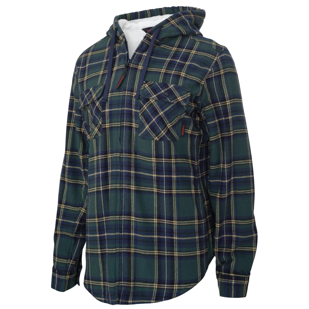 Women’s Plush Pile-Lined Hooded Flannel by Tough Duck - Style WS12