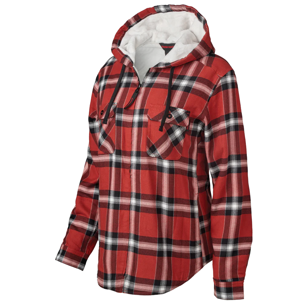 Women’s Plush Pile-Lined Hooded Flannel by Tough Duck - Style WS12