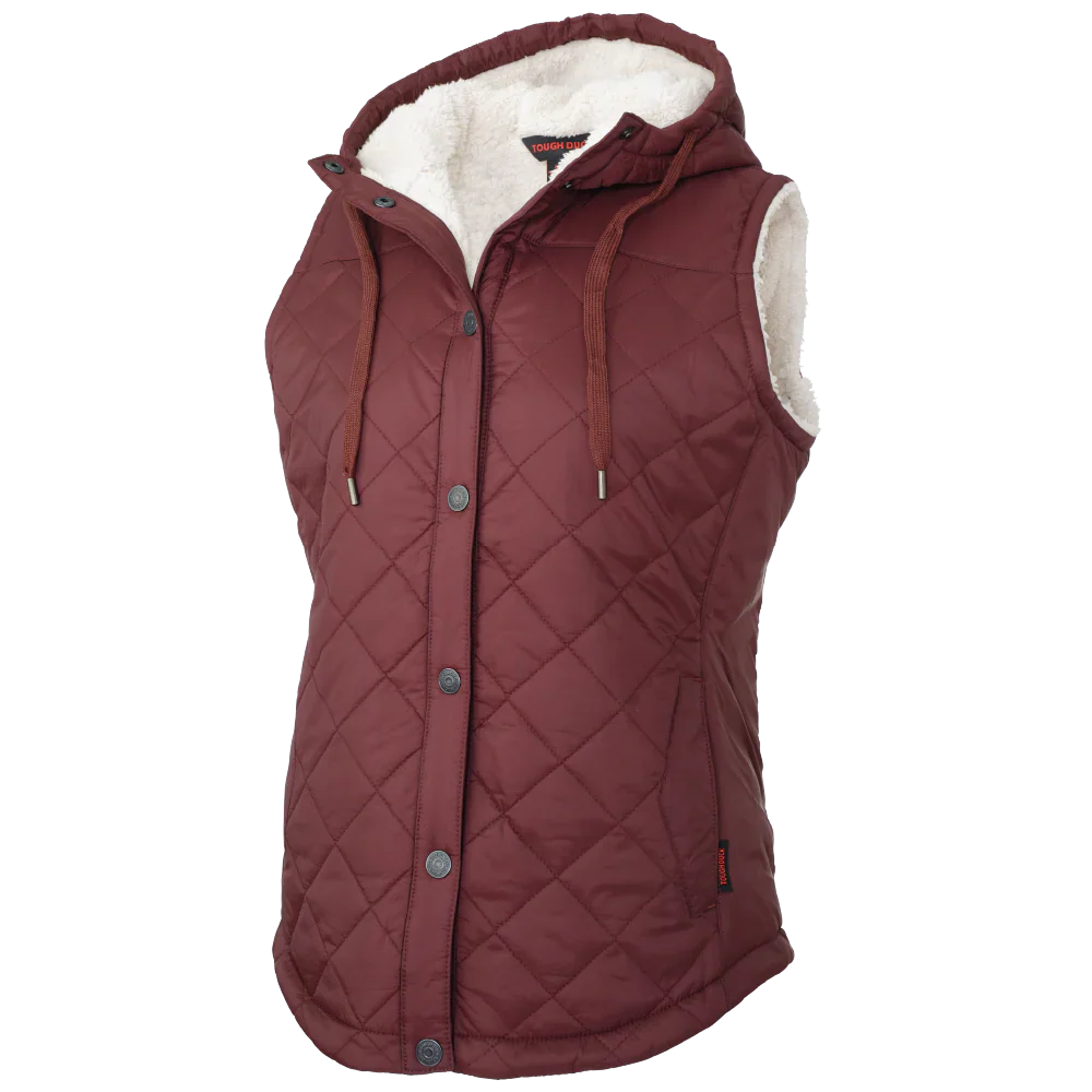 Women's Quilted Sherpa-Lined Vest by Tough Duck - Style WV10
