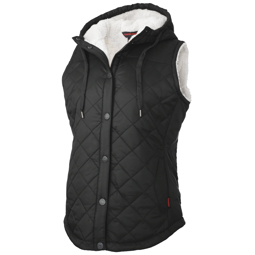 Women's Quilted Sherpa-Lined Vest by Tough Duck - Style WV10